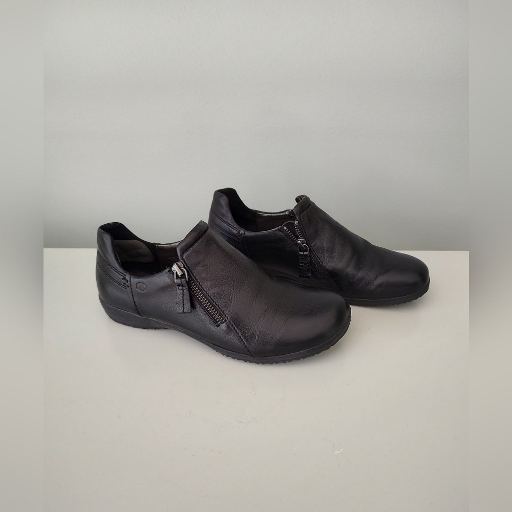 Josef Seibel Women's Leather Black Double Zip Comfort Shoes 38